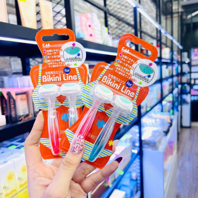 Bộ 4 dao cạo an toàn cao cấp vùng bikini thương hiệu Kai Nhật Bản tặng 2 zipper 10cm