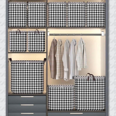 Túi Vải Caro Trắng Đen Đựng Quần Áo – Chống Bụi, Có Quai, Siêu Bền, Dễ Vệ Sinh