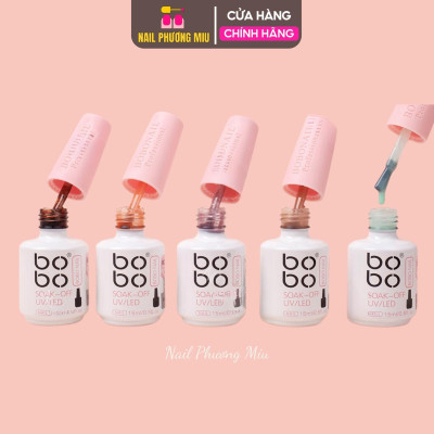 Sơn Thạch Lẻ Bobo Màu Xanh 9, Rượu Vang 28, Sơn Trơn Nước Gạo 13, Nâu Tây 20, Trắng Sữa Bóng Mướt Làm Nail, Màu Chuẩn Chai 15ml Đậm Đặc Bám Móng