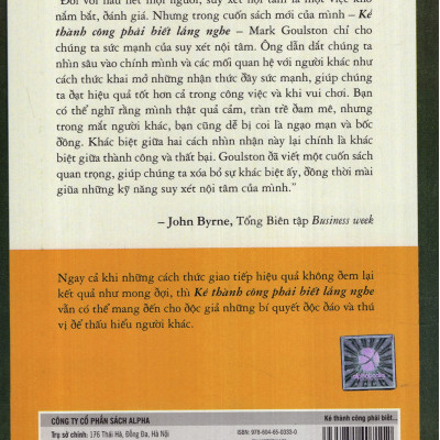 Kẻ Thành Công Phải Biết Lắng Nghe (Tái Bản 2019) ( tặng kèm bookmark tuyệt đẹp )