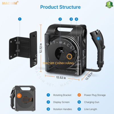 Sạc ô tô điện MERCEDES-BENZ GLE - Sạc tại nhà - di động cao cấp 3,68KW (6-16A) chính hãng Macsim