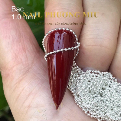 Dây Xích Bi Trang Trí Móng 2 Màu Vàng Bạc Bằng Kim Loại, Tạo Mẫu Móng Sành Điệu Và Nổi Bật Làm Nail Dễ Phối Đá Và Charm Nữ Women