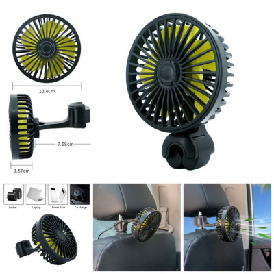 Quạt Mát Ghế Sau Xe Hơi Nguồn 5V 3 Tốc Độ - Mẫu Mới Đỉnh Cao Gió Mạnh Mẽ, Gấp Gọn Tiện Lợi