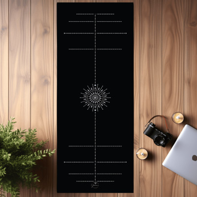 Thảm tập yoga chính hãng Yvonne, Pole Star Black (TẶNG KÈM 3 PHẦN QUÀ), dày 6mm bề mặt nhám, siêu bám, chống trơn trượt, ưa mồ hôi