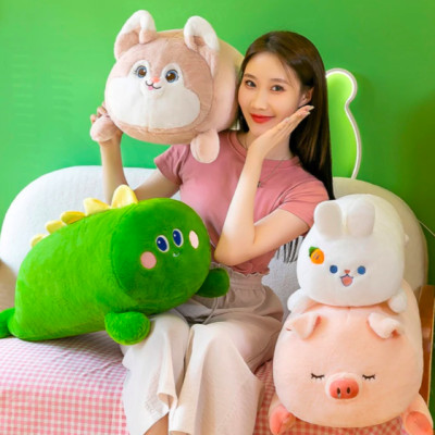Thú nhồi bông ôm ngủ hình thỏ, khủng long, cáo hồng đáng yêu - Size từ 50cm đến 90cm - Quà tặng gấu bông thỏ lông mịn cho bé.