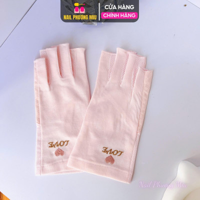 Găng Tay Chống Tia UV Fiber Hở Ngón Tay 20cm X 5cm Làm Móng, Bảo Vệ Tay Và Móng Tay Khỏi Tác Động Của Tia Cực Tím Khi Dùng Máy Hơ Nail Phương Miu