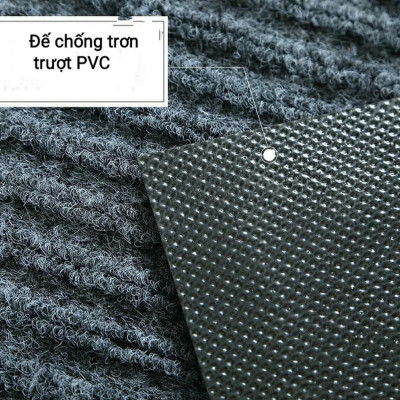 Thảm chùi chân đế chống trượt dạng sọc Stripmate Màu Xám đen / Xám đỏ kT 40 x 60 cm