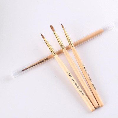 Cọ Đắp Hoa Yuki Số 2,3,4 Cán Gỗ Vàng Cao Cấp, Cọ Đắp Bột Nail Nặn Hoa Bột, Lông Tơ Cao Cấp Mềm Mại, Dễ Bám Bột Women Nữ Làm Nail Vẽ Nail