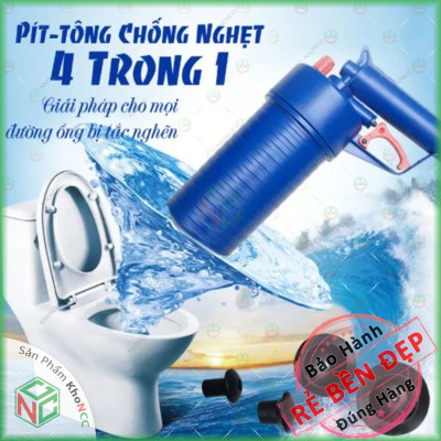 (Thoáng Sạch) Bộ Súng Bắn Thông Tắc Cống KhoNCC Hàng Chính Hãng - Bằng Khí Nén Thông Hút Bể Phốt - Thoát Sàn - Chậu Rửa - Hố Ga - KLM-STTCMX