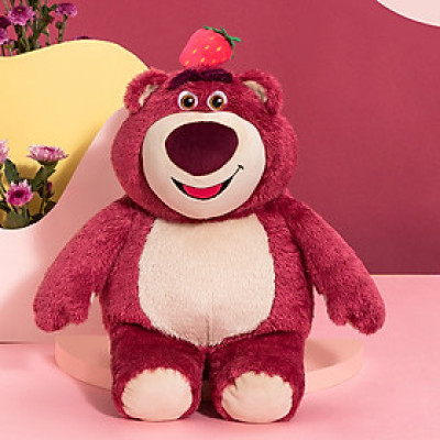 Gấu bông Lotso dâu màu đỏ mặt cười đáng yêu - Size từ 40cm đến 65cm - Quà tặng thú nhồi bông gấu dâu dáng đứng lông mịn.