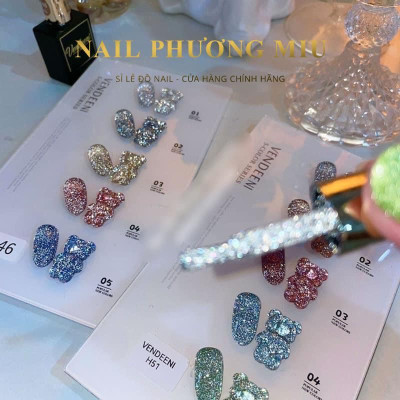 Sơn Nhũ Flash Lẻ Màu Vàng Bạc Siêu Sáng Vendeeni 15ml, Chất Đậm Mướt, Dễ Kéo, Lên Màu Chuẩn, Làm Nail Chuyên Nghiệp Nữ Sơn Gel