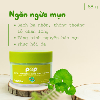 Mặt Nạ Đất Sét Rau Má Ngừa Mụn Mịn Da POP