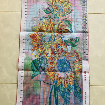 Tranh thêu chữ thập, tranh thêu kín Hoa hướng dương E61, kích thước 50 x 90 cm