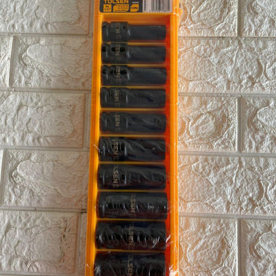 BÔ ĐẦU TUÝP DÀI ĐEN 1/2 (CÔNG NGHIỆP) 10 MÓN TOLSEN 18296 - HÀNG CHÍNH HÃNG