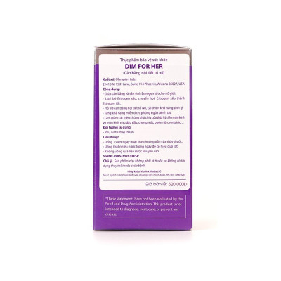 Viên uống hỗ trợ cân bằng nội tiết tố nữ Dim For Her Olympian Labs Mỹ 30 viên