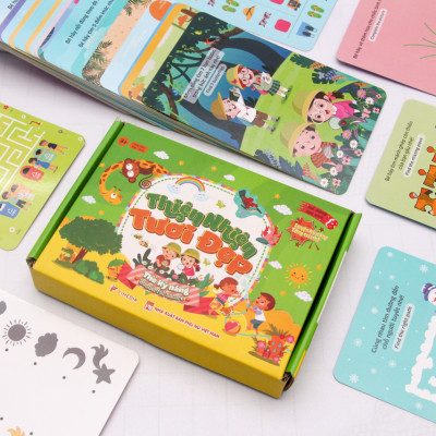 Bộ thẻ trò chơi kỹ năng - Thiên nhiên tươi đẹp (100 trò chơi phát triển trí não đa dạng chủ đề cho bé)