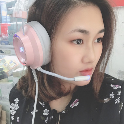 Tai Nghe Gaming Wangming 9800s Pink (Màu Hồng) Âm Thanh 7.1 USB LED - Hàng Nhập Khẩu