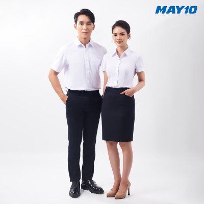 Áo sơ mi trắng nam cộc tay May 10 mã 010122932WON AT049 dáng suông