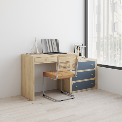 [Happy Home Furniture] BANA, Bàn trang điểm 5 ngăn kéo, 148cm x 45cm x75cm ( DxRxC), BAN_070