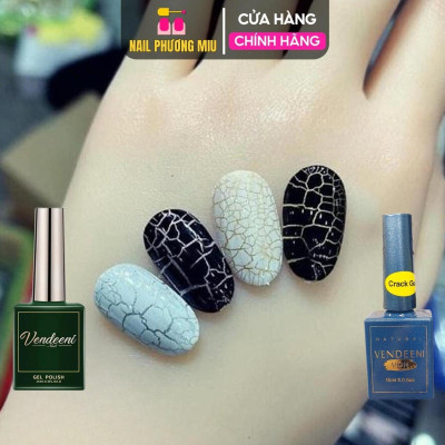 Sơn Nứt Đen Trắng Vedeeni 15ml Cao Cấp Đậm Mướt, Sơn Tạo Nứt Tự Nhiên Dễ Kéo, Không Bị Gợn Chuyên Dùng Làm Nail Women Nữ