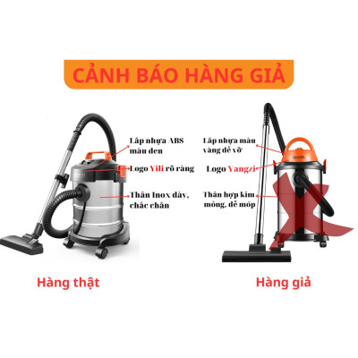 Máy hút bụi công nghiệp đa năng khô và ướt ABG Yili YLW-6263A loại 12 lít công suất 1200W - Thùng inox kèm phụ kiện tay hút ga giường - Hàng Chính Hãng