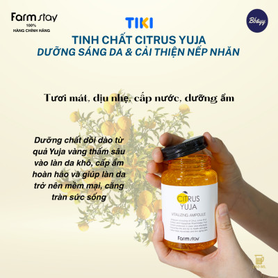 Tinh chất Citrus Yuja dưỡng sáng da & cải thiện nếp nhăn _ Farmstay Citrus Yuja Vitalizing Ampoule