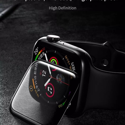 Bộ 2 miếng dán màn hình kính cường lực Full 3D cho Apple Watch 38mm / 40mm / 41mm / 42mm / 44mm / 45mm hiệu WIWU iVista Chống va đập, vát cạnh 2.5D, hạn chế vân tay - hàng nhập khẩu