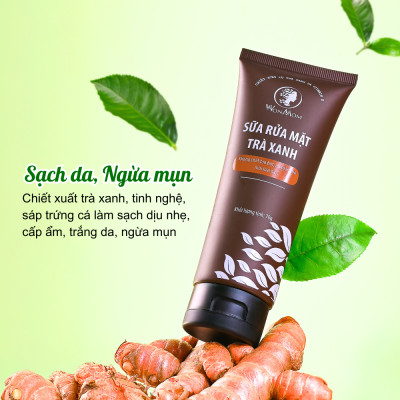 Bộ trắng da, sạch nám toàn diện Wonmom (Sữa rửa mặt+Kem nghệ tươi+Serum vitamin C+ Mặt nạ nghệ)