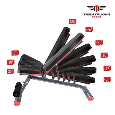 Ghế tập gym đa năng 201, ghế tập tạ điều chỉnh độ dốc 5 cấp, đệm ngồi êm ái cho người sử dụng