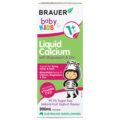 Calcium (canxi) hữu cơ, vitamin D3 cho trẻ sơ sinh, trẻ nhỏ Brauer Úc hỗ trợ phát triển chiều cao, cơ bắp, ngủ ngon, tăng hệ miễn dịch-OZ Slim Store