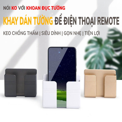 Kệ Dán Tường Đa Năng Giá Để Điện Thoại Điều Khiển Remote Khay Dán Tường Tiện Lợi- Khay Đựng Đa Năng Dán Tường không khoan đục Hàng chính hãng