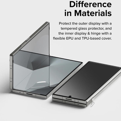 Bộ dán màn hình cho Samsung Galaxy Z Fold 6 RINGKE 3-in-1 Protector, dán màn hình ngoài, màn hình trong, dán viền_ Hàng chính hãng