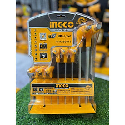 BỘ CHÌA LỤC GIÁC ĐẦU BẰNG CHỮ T 8 CHI TIẾT 2-10MM INGCO HHKT80818 - HÀNG CHÍNH HÃNG