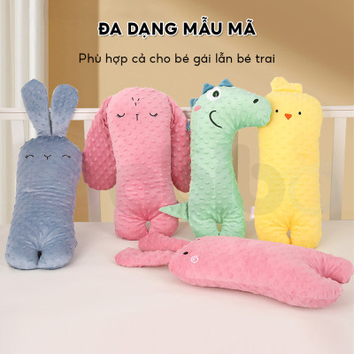 Gối ôm cho bé sơ sinh 0-3T EMA, gấu bông cho trẻ ôm ngủ, thú bông đồ chơi cho bé
