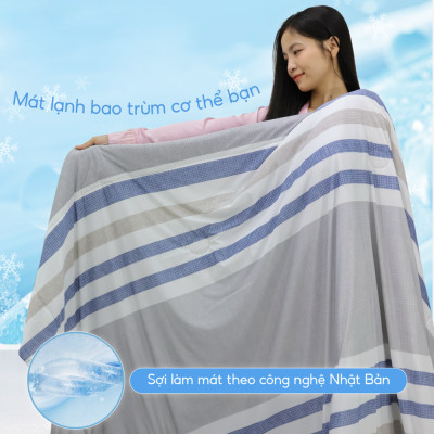 [CHĂN HÈ MÁT LẠNH] Mền lạnh I Cool Advance NIN House NM8035 160x210cm | Chăn chần bông Ice Silk lạnh như tencel, Chăn điều hoà nhiều độ