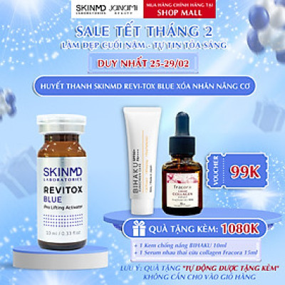 Huyết thanh xóa nhăn nâng cơ SKINMD REVI-TOX BLUE Pro-Lifting Activator Hộp 5 lọ x 10ml/lọ Phục hồi cấu trúc da, kích thích trẻ hóa tế bào và căng bóng