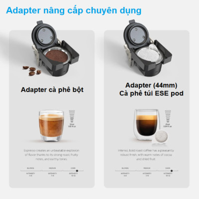 Máy pha cà phê 6 trong 1 Espresso, Viên Nén Nespresso, Nescafe Dolcegusto, Kcup, Túi ESE POD và Trà - Thương hiệu Mỹ cao cấp HiBREW H1B - Hàng Nhập Khẩu