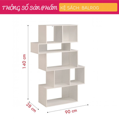 Giá sách gia đình nhỏ gọn từ gỗ SMLIFE Balrog