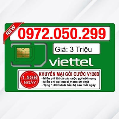 Sim Viettel số đẹp - Hàng chính hãng - 0972.050.299