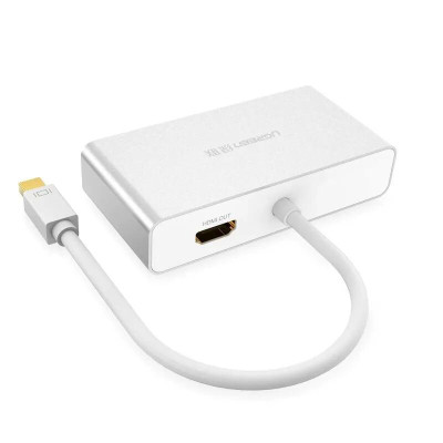 Ugreen UG10438MD109TK Màu Trắng Bộ chuyển đổi Mini displayport sang HDMI + VGA + DVI cao cấp - HÀNG CHÍNH HÃNG
