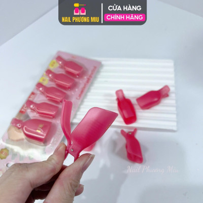 Kẹp Ủ Tay Phá Gel Silicon Dẻo Làm Nail, Set 10 Cái Tiện Lợi, Không Khí Không Lọt, Tháo Gel Nhanh Chóng, Bảo Vệ Móng