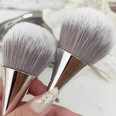 Chổi Phủi Bụi Móng Cán Dài Màu Xám Bạc Làm Nail Siêu Sang, Cọ Phủi Dài Vệ Sinh Bụi Nail Siêu Mềm Mịn, Lông Đều Cán Nhựa