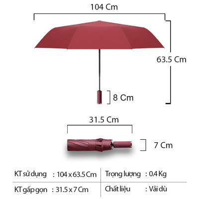 Dù che mưa, Dù che nắng kính lái Ô Tô, Vải dù 2 lớp, Hàng chính hãng NIKITA 2024