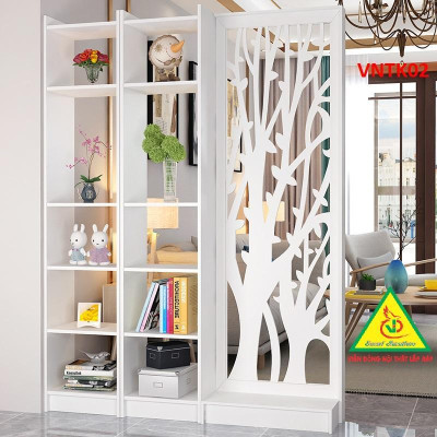 Vách ngăn phòng khách nhà bếp - Vách ngăn liền kệ VNTK02A - Nội thất lắp ráp Viendong Adv