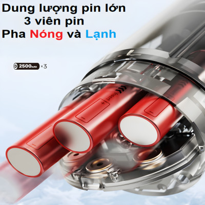 Máy pha cà phê dùng pin cầm tay Espresso 3 trong 1 HiBREW Thương hiệu Mỹ H4C - Pha nóng lạnh - HÀNG NHẬP KHẨU (BẢO HÀNH 12 THÁNG)