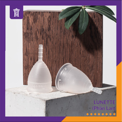 Cốc Nguyệt San Lunette Trong Suốt - Vật Liệu 100% Silicon Y Tế Đạt Chứng Nhận FDA - Nguyên Tem Niêm Phong - Sản Xuất Tại Phần Lan - Hàng Chính Hãng - Lunette Menstrual Cup Clear