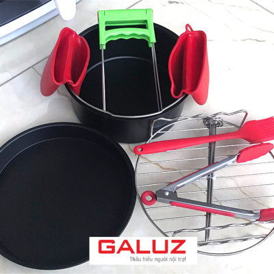 Bộ dụng cụ phụ kiện Nồi chiên không dầu Galuz gồm 7 món - Hàng chính hãng
