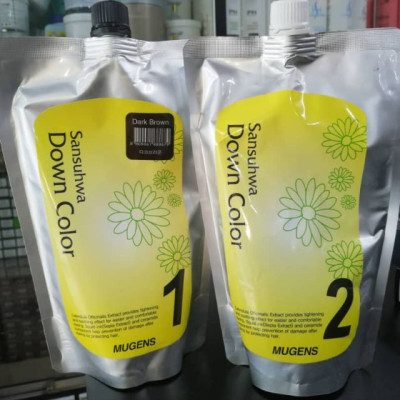 Thuốc nhuộm tóc phủ bạc Mugens Sansuhwa Color Hàn Quốc Số 3 Nâu: Brown 2x450ml + Móc khóa