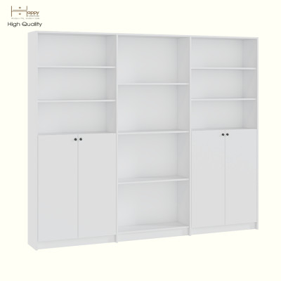 HAPPY FURNITURE , Kệ sách 4 cửa mở - CATY, KSA_080 , 240cm x 30cm x 202cm DxRxC