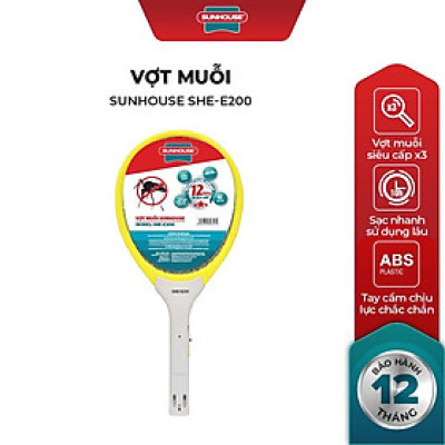 Vợt muỗi SUNHOUSE SHE-E200 màu vàng